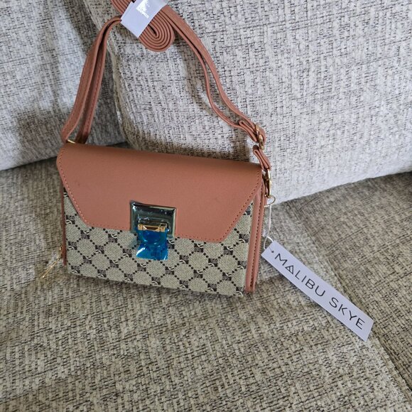 Malibu Skye Olivia Crossbody Wallet Bag Elegant Brown Leather Purse Bag - NEW - Picture 3 of 9